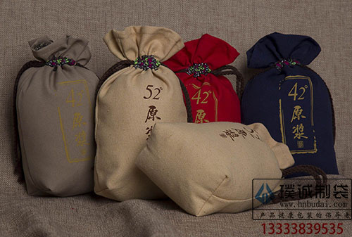 金丝茅台酒布袋  束口酒袋  帆布酒袋