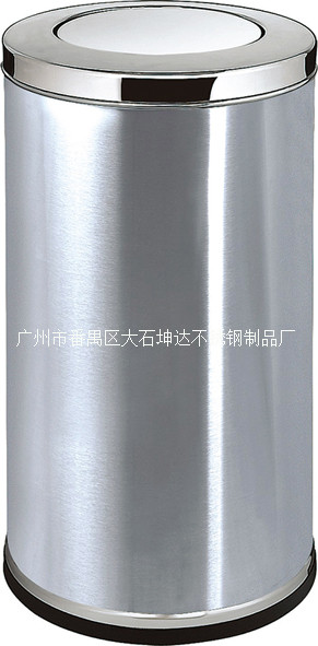 室内定制垃圾桶 小号圆形翻盖港式桶 公司废物桶