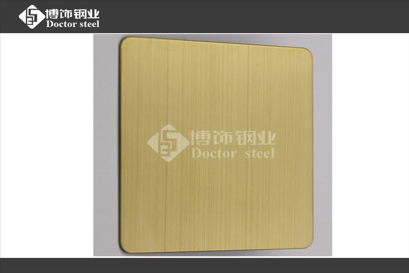 黄金不锈钢拉丝板，不锈钢金色，不锈钢电镀厂家  金色不锈钢  电镀不锈钢