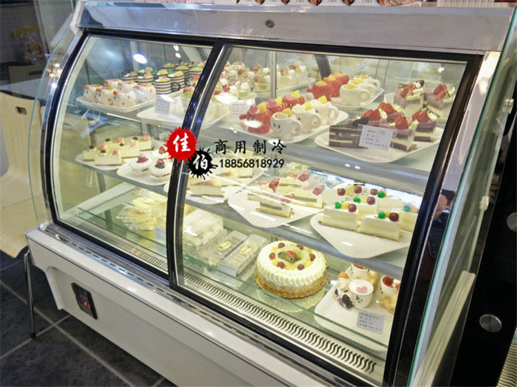 定做弧形前开门蛋糕柜甜点慕斯保鲜展示柜西点展示柜 甜点慕斯柜