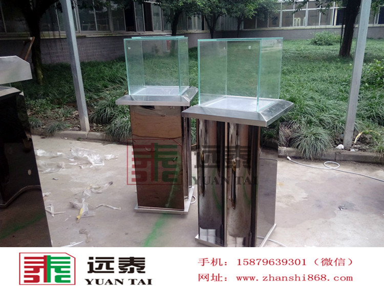 复古不锈钢做旧古铜珠宝五面玻璃柜|博物馆独立柜&nbsp;&nbsp;复古不锈钢做旧柜&nbsp;&nbsp;古铜珠宝五面柜