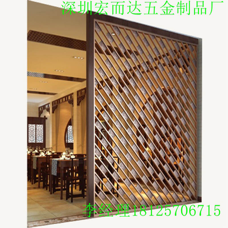 宏而达客厅不锈钢玄关隔断定制  不锈钢屏风  屏风镂空