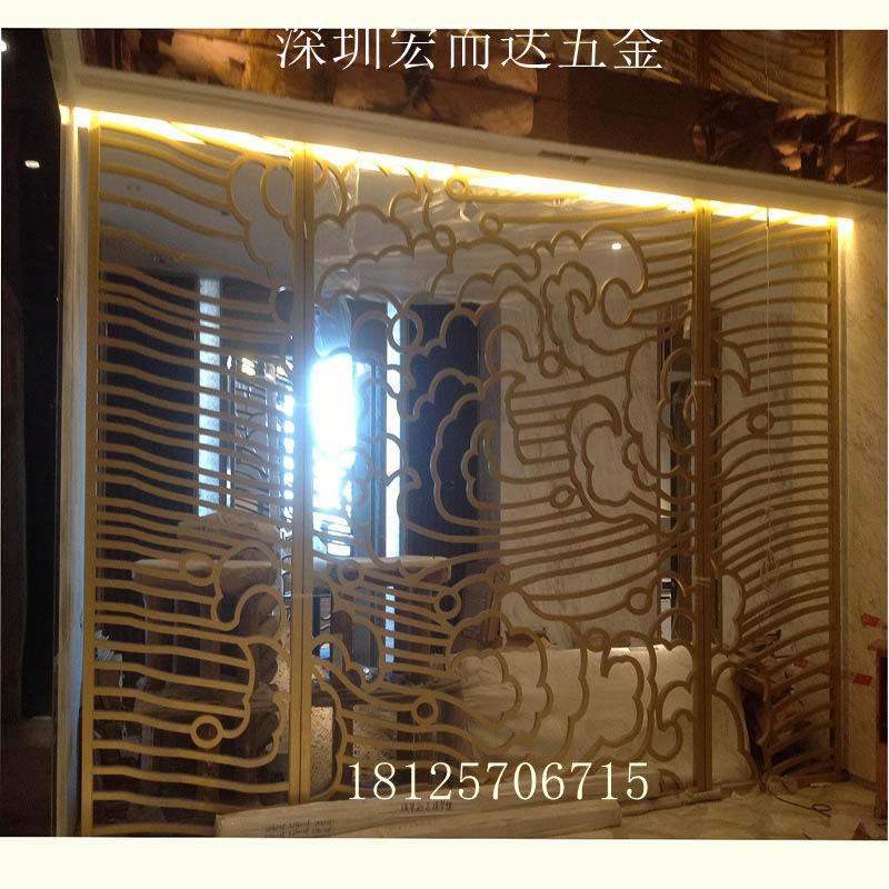 宏而达定做高档不锈钢屏风  家居屏风  屏风镂空