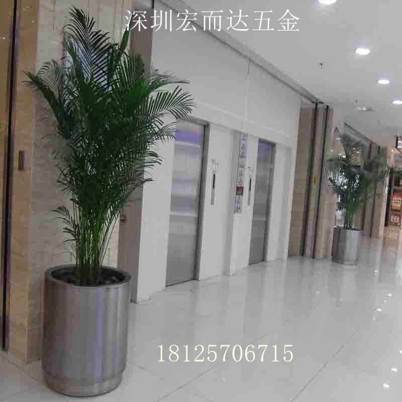 宏而达现代落地组合花盆 异形大花器  不锈钢花盆  金属花盆