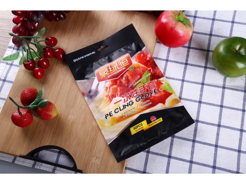 泉绿恒加厚食品餐饮50只袋装PE塑料透明薄膜一次性手套&nbsp;&nbsp;PE一次性手套&nbsp;&nbsp;防油一次性手套