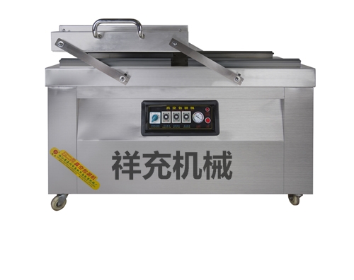 昆明祥充500型双室真空机丨塑胶手套真空机@云南真空机  烤鸡烤鸭  熟食肉类  蔬菜水果