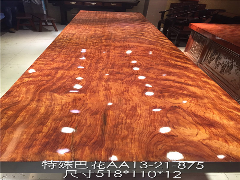 实木巴花大板会议桌现货独板大班台5米长值  红木办公家具