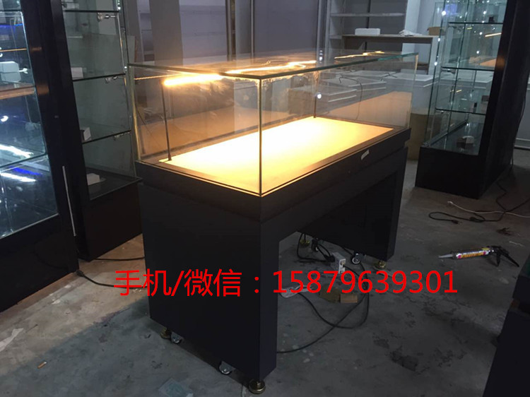广西掀起式博物馆冷轧钢板展柜|液压式五面玻璃俯视柜 广西掀起式博物馆柜 冷轧钢板独立柜 液压式五面玻璃柜