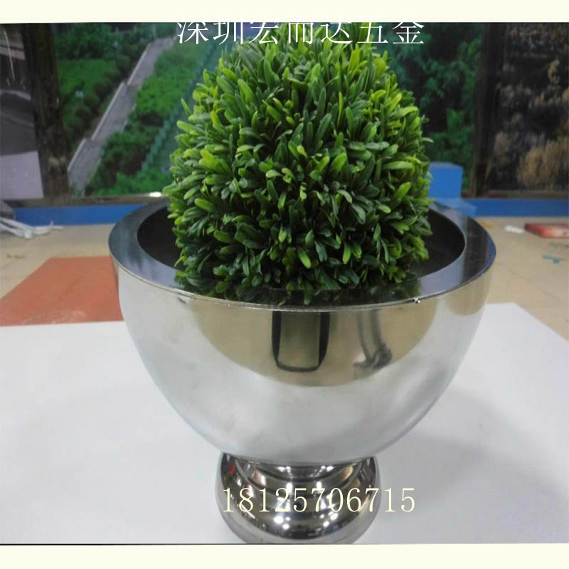 宏而达定制不锈钢酒店装饰广场商场花盆  不锈钢花盆  金属花盆  异形花盆