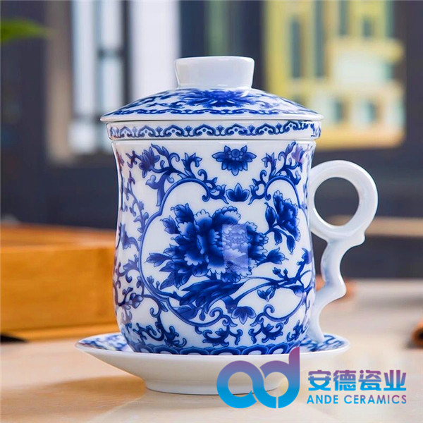 办公用品陶瓷茶杯  景德镇陶瓷茶杯