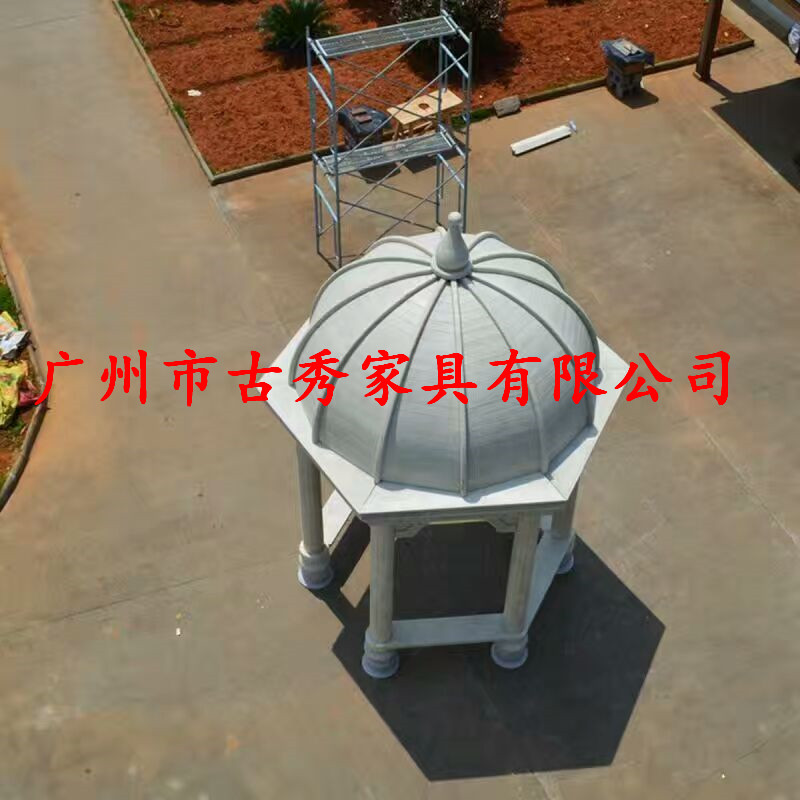 白色欧式木制凉亭，圆形实木亭子&nbsp;&nbsp;白色圆形凉亭