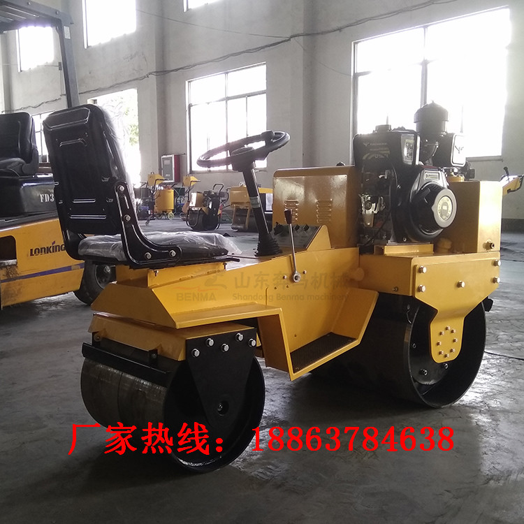 奔马BMY-850双钢轮压路机座驾式压路机双钢轮振动碾  850小座驾压路机  带方向盘压路机  小座驾压道机