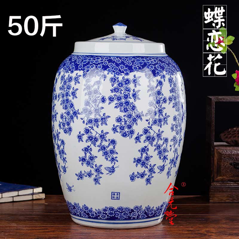 50斤装陶瓷罐子批发 50斤装茶叶罐密封罐定做批发&nbsp;&nbsp;50斤陶瓷罐批发厂