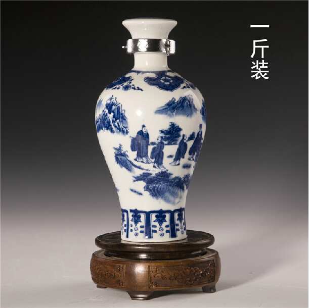青花瓷汾酒酒瓶定制 一斤装酒瓶定做厂 青花瓷汾酒酒瓶定做 酒瓶定制刻字