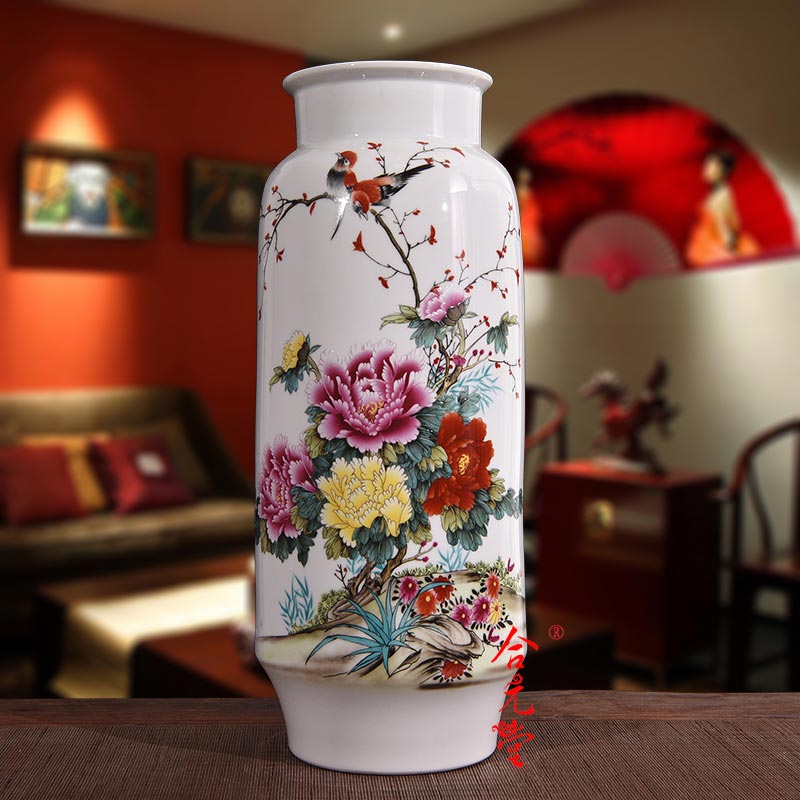景德镇粉彩花瓶 手绘粉彩陶瓷花瓶批发&nbsp;&nbsp;手绘粉彩花瓶批发