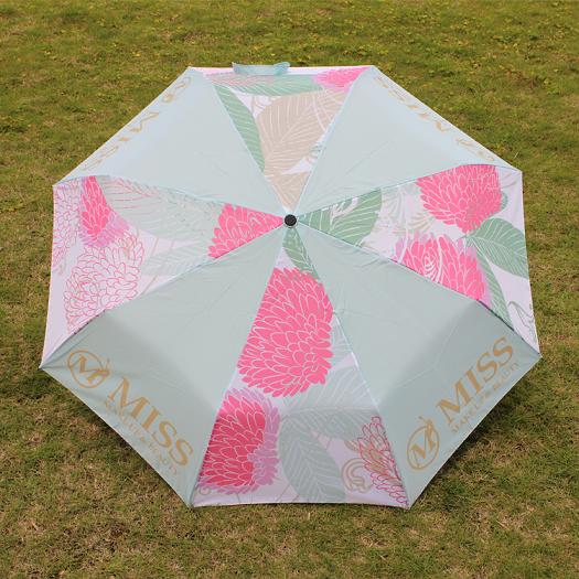 印花晴雨伞定制 深圳三折伞厂家直销 折叠三折伞定制  深圳雨伞厂家