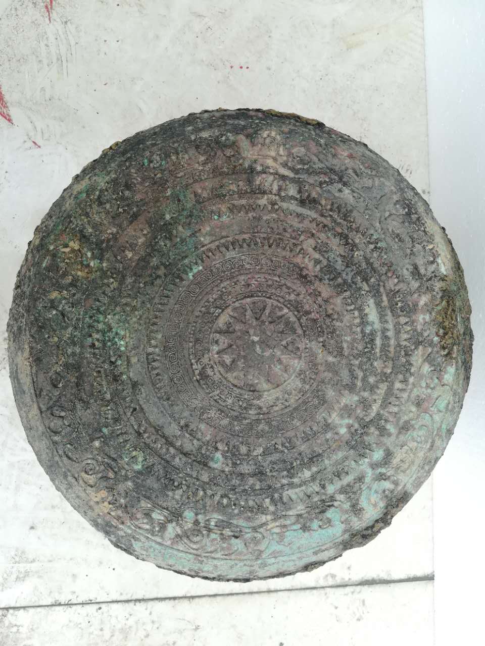 战国鼓青铜鼓广发青铜器摆件古玩收藏品