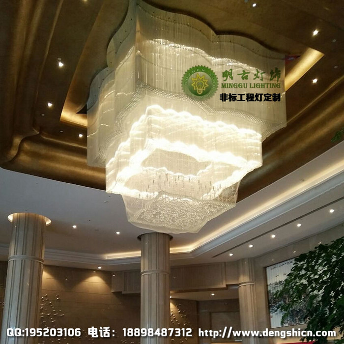 酒店大堂工程水晶灯 新中式酒店水晶灯 酒店大型工程吊灯