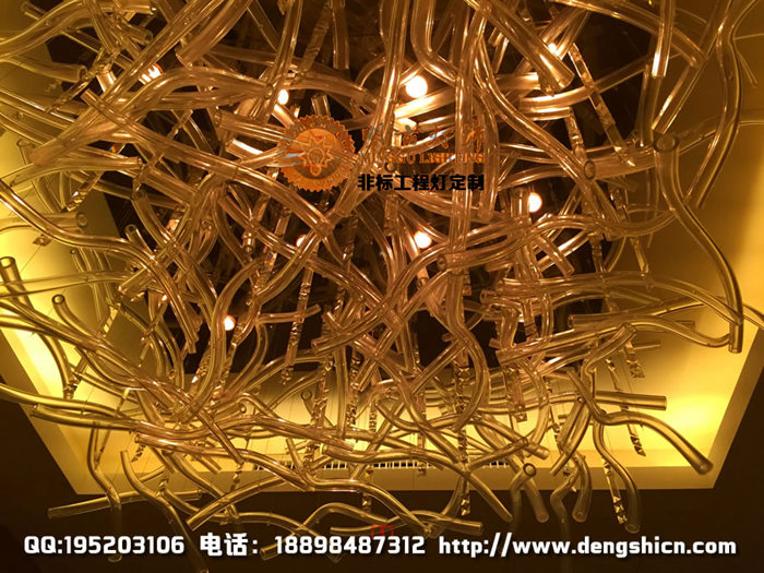 酒店过道玻璃管吊灯 酒店过道走廊灯具 玻璃艺术装饰吊灯