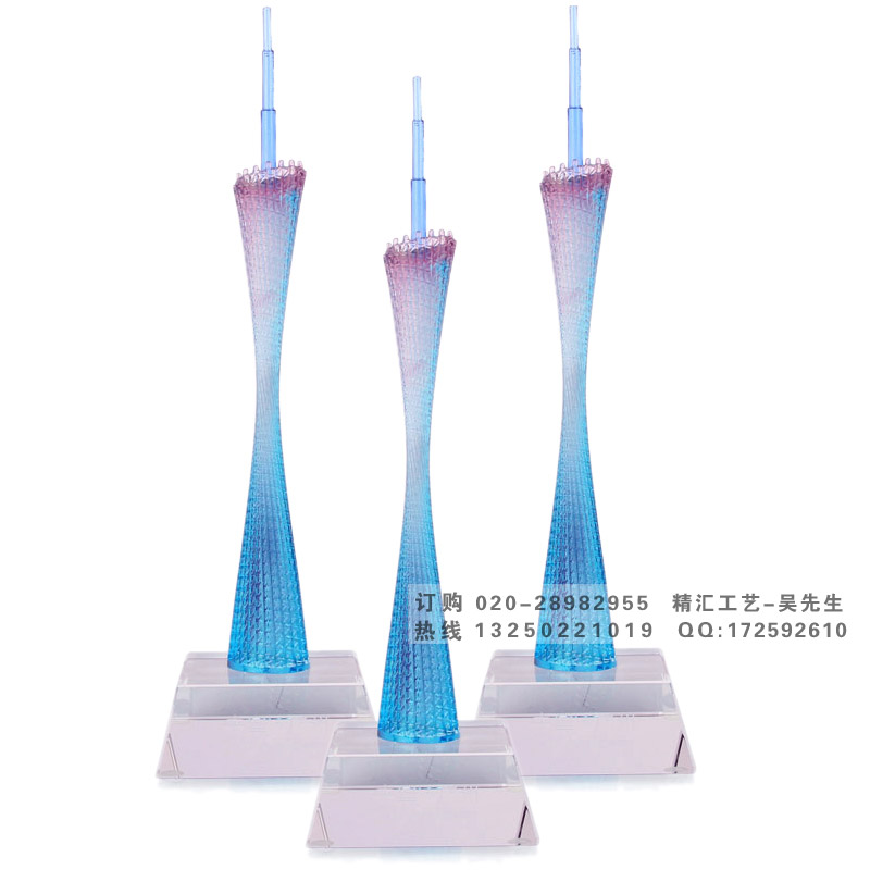 高档琉璃广州塔模型纪念品 广州标志性建筑纪念品 特色 广州琉璃礼品厂家 琉璃商务礼品 企业礼品定制