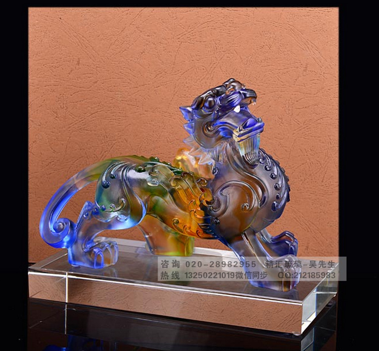 广州琉璃招财貔貅批发 琉璃貔貅工艺品 银行周年纪念品 广州琉璃礼品厂家 琉璃风水摆件工艺品 广州琉璃商务礼品