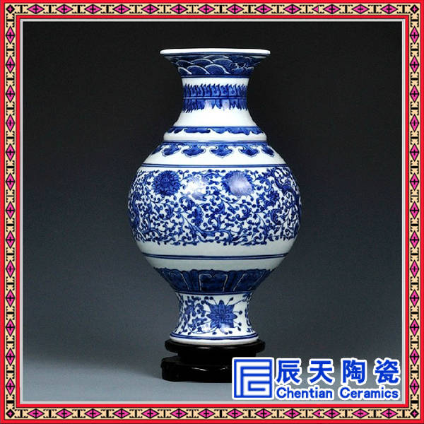 景德镇陶瓷青花瓷花瓶工艺品摆件装饰品摆设&nbsp;&nbsp;陶瓷花瓶&nbsp;&nbsp;开业礼品花瓶