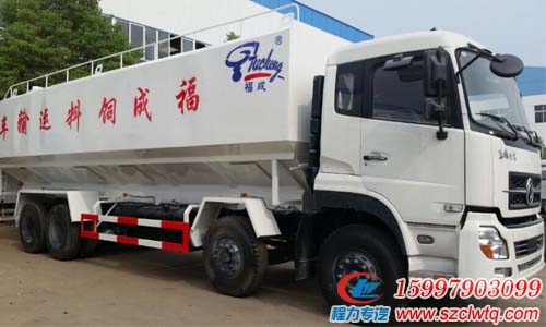 潮州市国五东风天龙前四后八40方散装饲料运输车&nbsp;&nbsp;国五饲料车报价&nbsp;&nbsp;20吨饲料车报价&nbsp;&nbsp;前四后八饲料车
