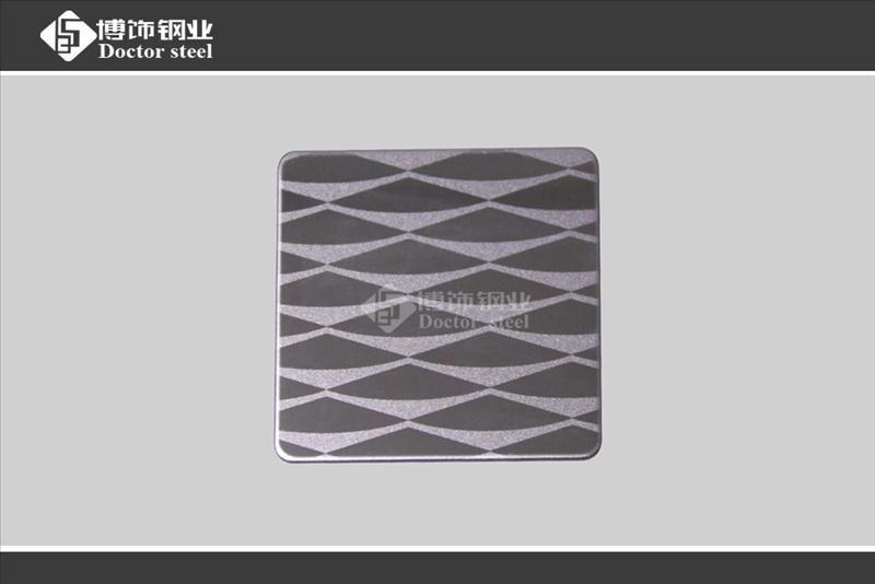 304不锈钢喷砂黑钛蚀刻花纹板，彩色不锈钢蚀刻装饰板  不锈钢蚀刻花纹板