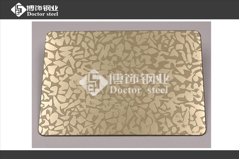 304不锈钢镜面钛金蚀刻多边花装饰板，不锈钢表面加工  不锈钢镜面蚀刻板