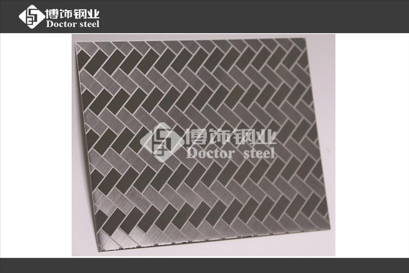 厂家不锈钢蚀刻加工，304不锈钢拉丝蚀刻波浪纹  不锈钢蚀刻板