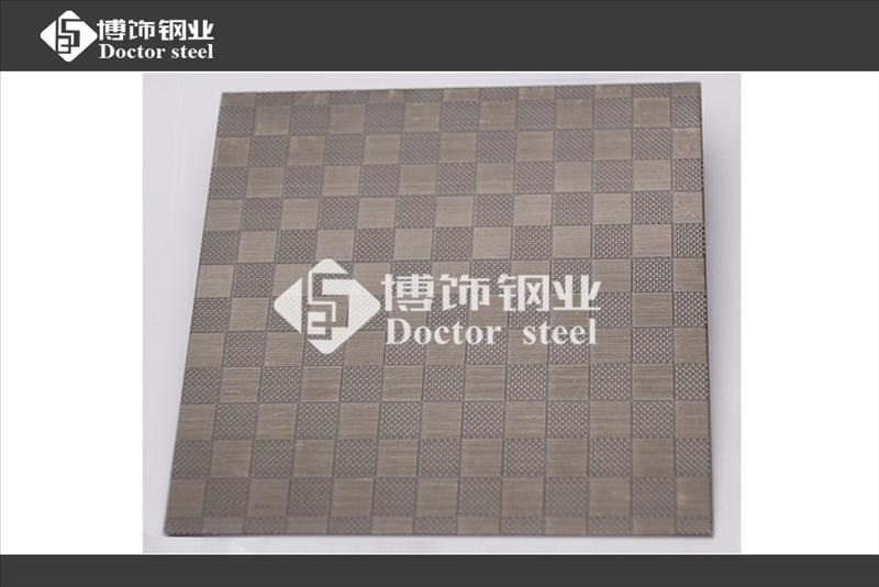 304不锈钢镀铜压花板，不锈钢压花板厂，不锈钢压方格  不锈钢压花厂