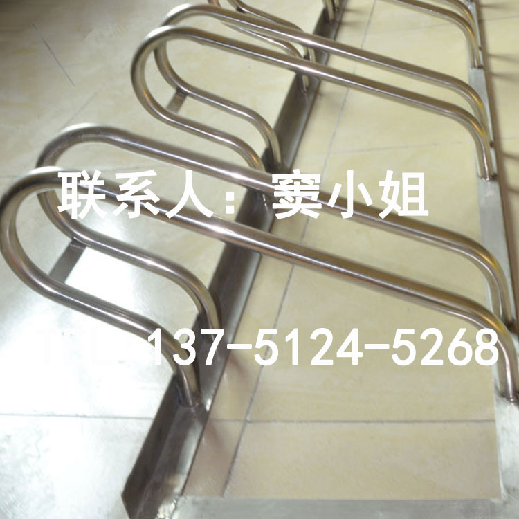 新恒安自行车停车架厂家直销不锈钢卡位式摆放架  自行车停放架  自行车摆放架