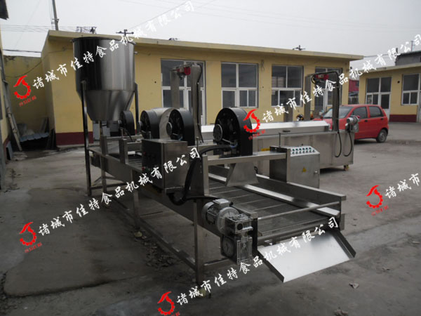 武汉鸡腿油炸生产线 自动刮渣式油炸流水线&nbsp;&nbsp;鸡腿油炸流水线