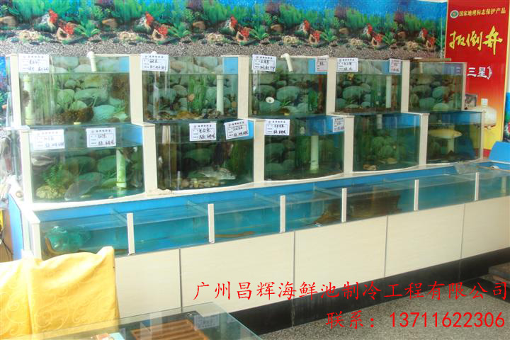 上门测量设计鱼缸 超市水产销售海鲜池定做 广州超市海鲜池定做 不锈钢海鲜池设计 酒店海鲜池订做