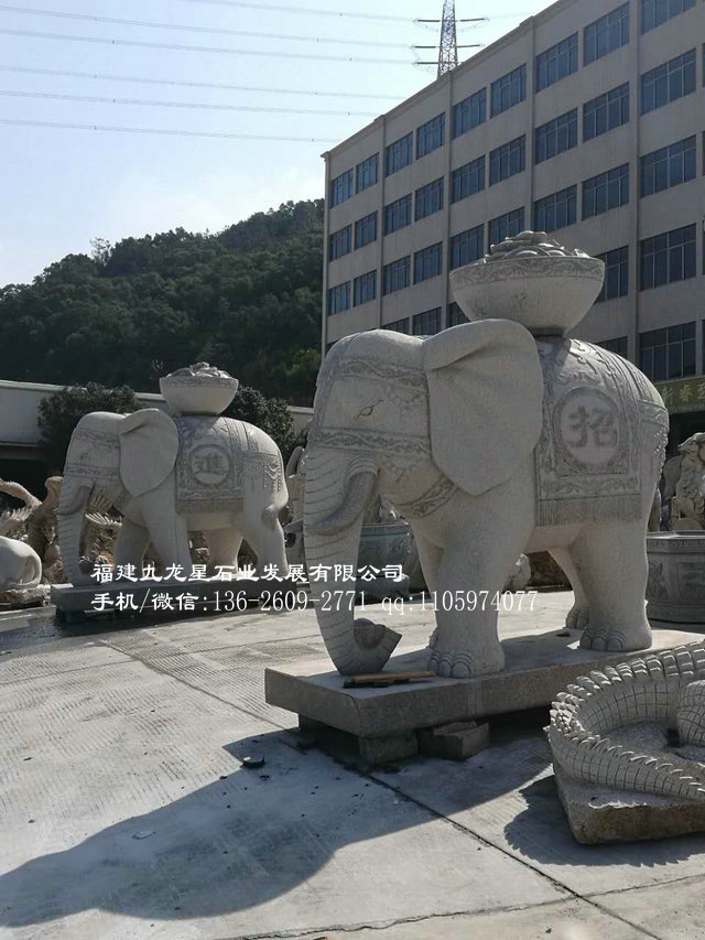 景区石雕大象石雕大象厂家花岗岩石象现货