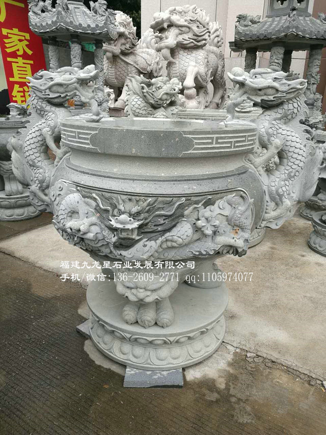 寺庙石香炉厂家 石雕香炉现货 寺院烧香炉