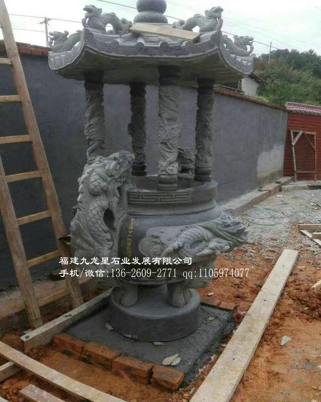 寺庙石香炉厂家 石雕香炉现货 寺院烧香炉