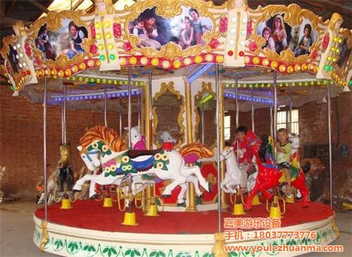 扬州旋转木马厂家、嘉美游乐设备、12座旋  16座旋转木马厂  12座旋转木马厂  小型旋转木马厂家
