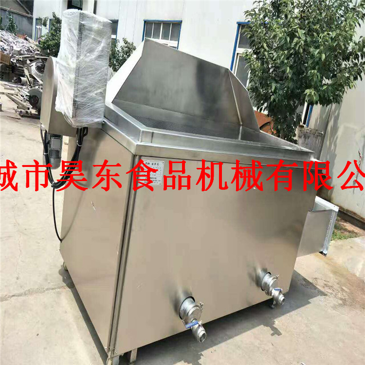 定时控温猪皮油炸机 不沾网带猪皮油炸流水线