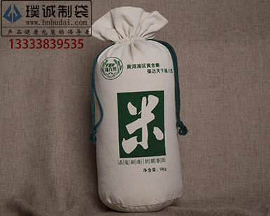 大米布袋棉布束口袋礼品布袋厂