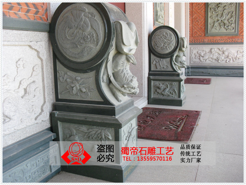 寺庙石雕门鼓 青石抱鼓石 石材门墩石鼓价格  石材门墩抱鼓石价格