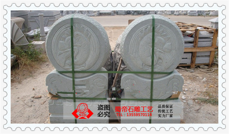 寺庙石雕门鼓 青石抱鼓石 石材门墩石鼓价格  石材门墩抱鼓石价格