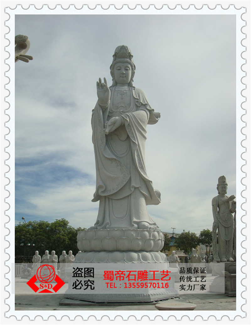 福建石雕厂家直销石雕观音价格 石材滴水观音图片