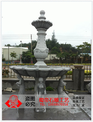 精致石雕喷泉 石材水钵 惠安厂家专业加工批发  惠安厂家加工批发