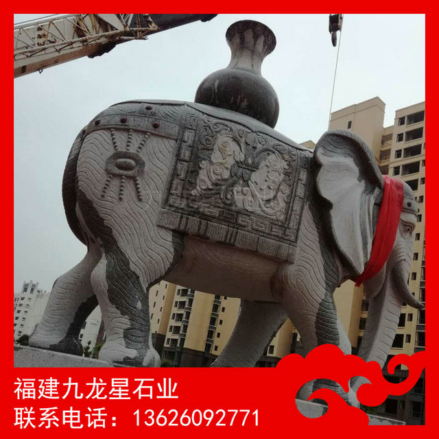 别墅石雕大象荔枝面石雕大象惠安石雕厂家