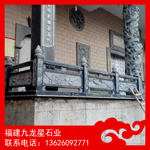 芝麻黑石栏杆惠安石栏杆厂家石栏板雕刻制作