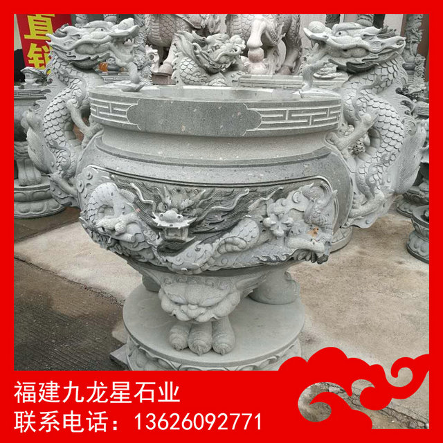 寺庙石灰炉石雕焚香炉大型石香炉