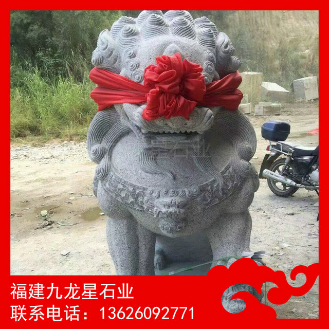 泉州白石狮子 花岗岩狮子定制 石雕北京狮