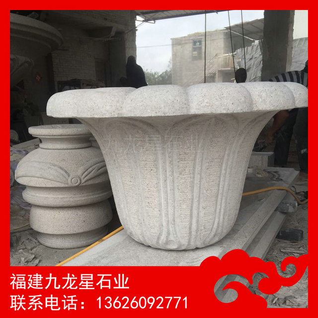 花钵生产厂家 花钵制造商 芝麻白花钵批发