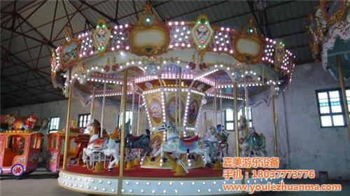 豪华旋转木马、开封旋转木马、嘉美游乐设备  简易旋转木马  玻璃钢旋转木马